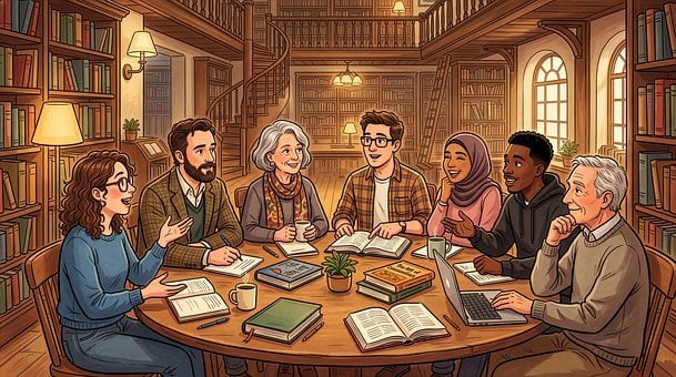 Free Library Study illustration and picture