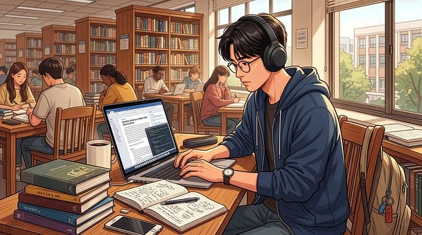 Free Library Student illustration and picture