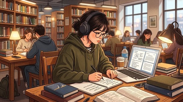 Free Reading Library illustration and picture