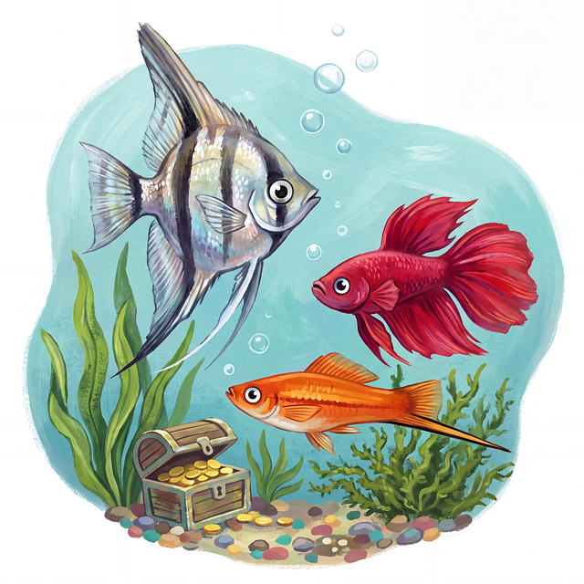 Download free HD stock image of Aquarium Fish Free aquarium fish nature illustration