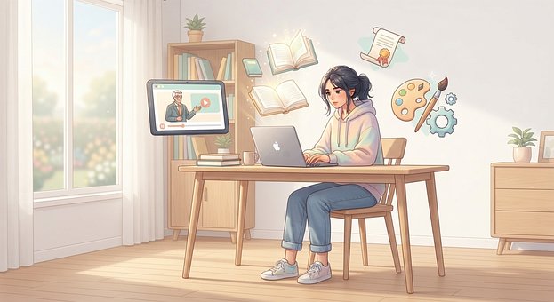 Free Girl Laptop illustration and picture