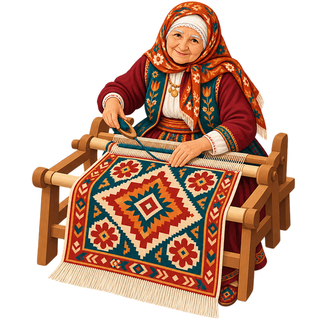 Free carpet weaving turkish vector