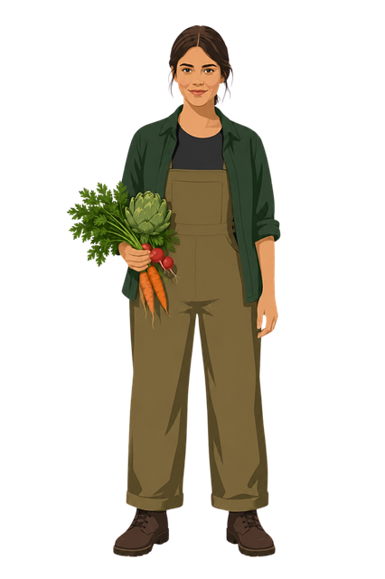 Free female farmer fresh vegetables agriculture vector