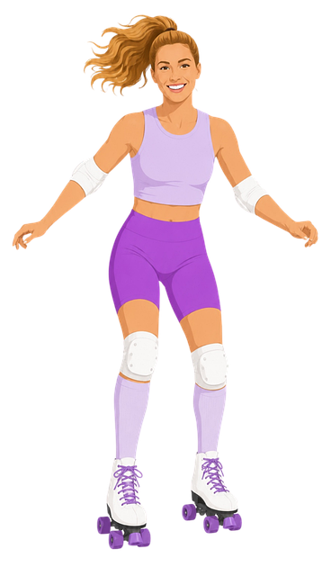 Free roller skater quad skates protective pads vector