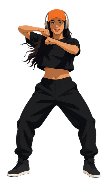 Free woman hip hop dancer vector