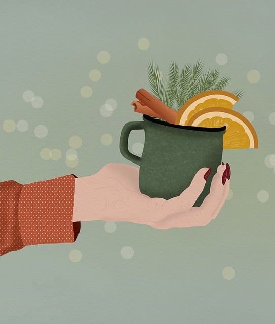 Free autumn cup raw branches illustration