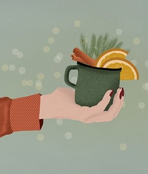 Efterår, Kop, Rå Grene, Appelsin Skiver