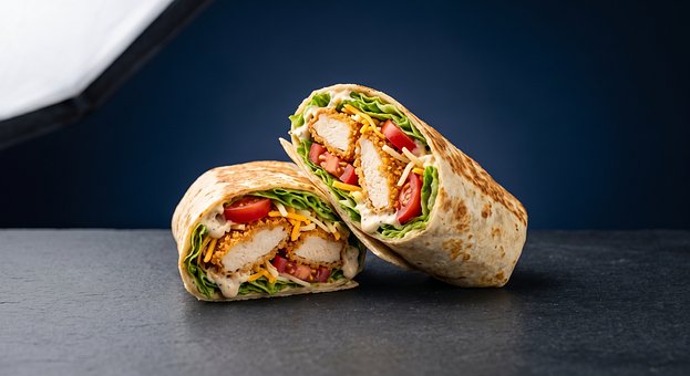Wrap, Kyllingewrap, Sprød Kylling, Salat