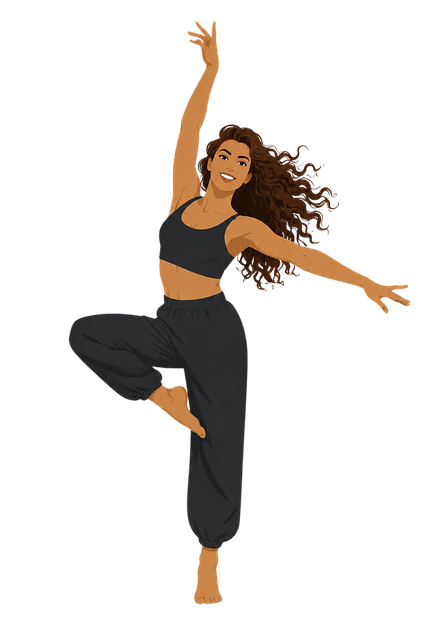 Free female dancer dance movement sportswear vector