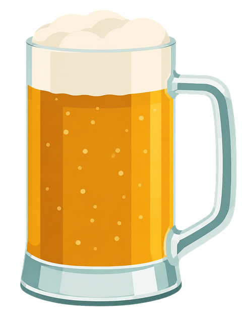 Free beer glass golden color cold beer vector