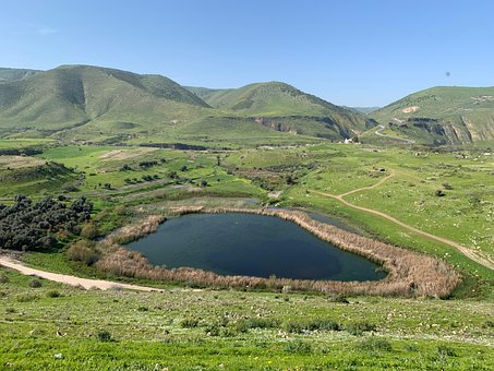 Natur, Landschaft, Grüne Hügel, See