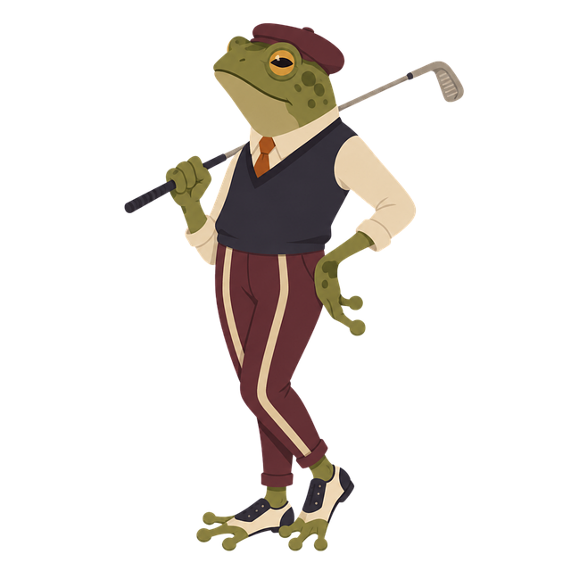 Free Frog Golfer Golf Illustration vector and picture