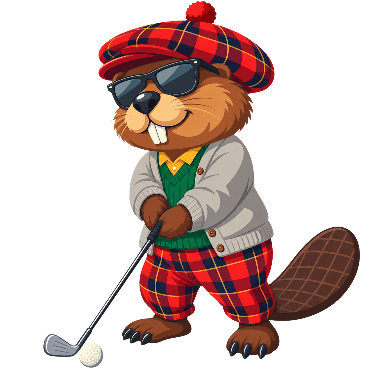 Download free HD stock image of Beaver Golfer Free beaver golfer anthropomorphic vector
