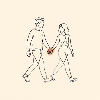 Free Couple Holding Hands vector and picture