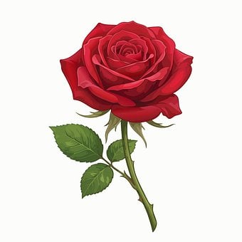 Free Red Rose Flower vector and picture