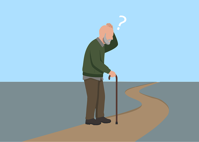 Free confusion path elderly vector