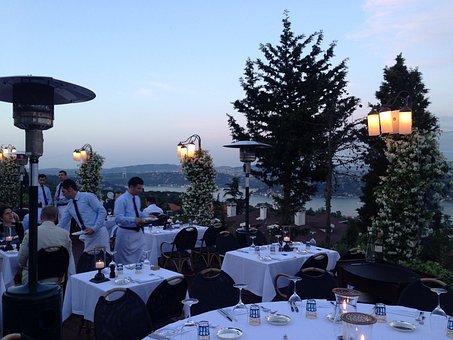 Restaurant, Abendessen, Sonnenuntergang