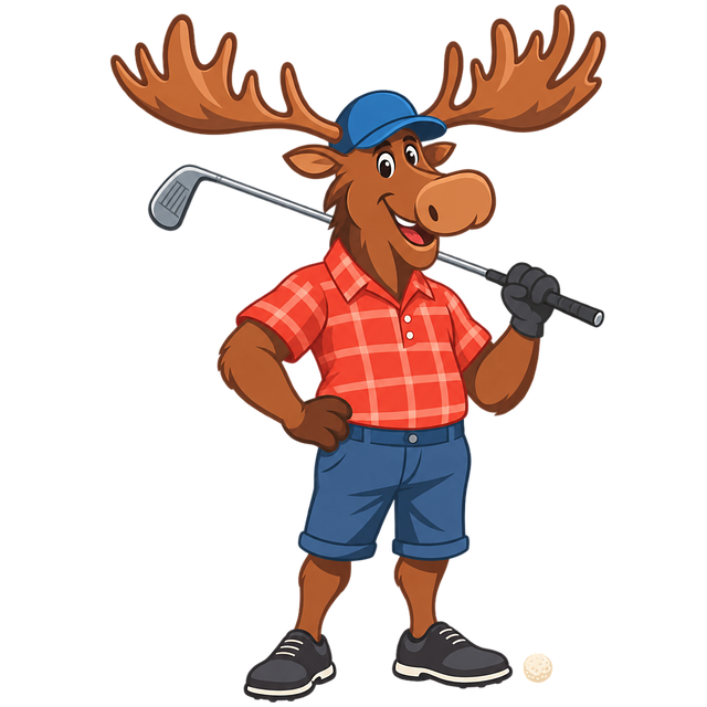 Free moose golfer cartoon vector