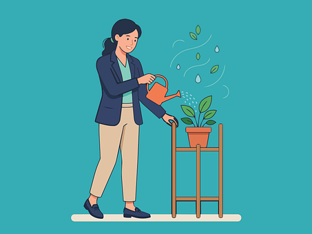 Free Businesswoman Watering vector and picture
