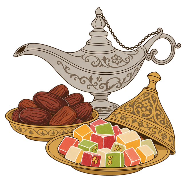 Free turkish delight lokum dates vector