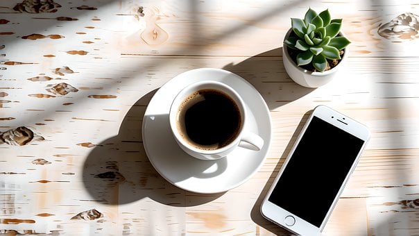 Kontor, Bord, Kaffe, Minimalistisk
