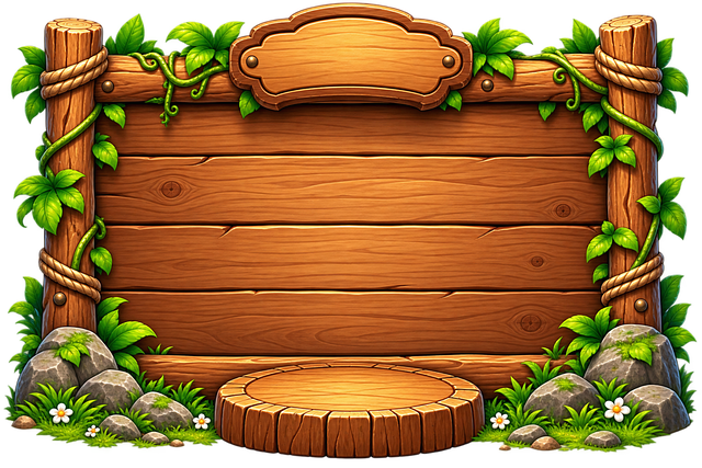 Free wooden background game ui wooden planks illustration