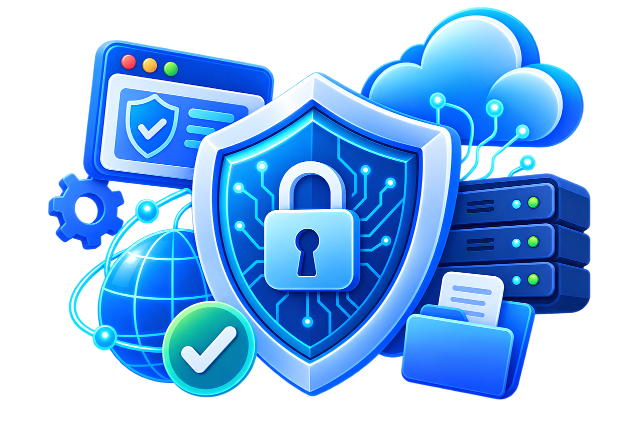 Ciberseguridad, Escudo, Candado, Nube
