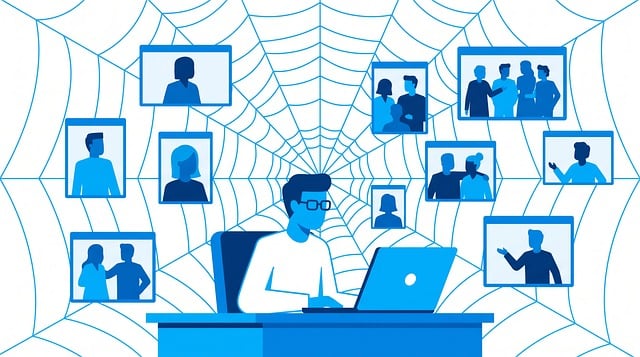 Free video conference remote work web conference illustration