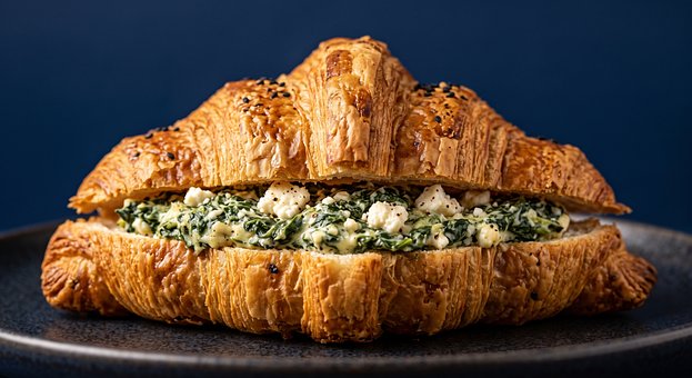 Croissant, Sándwich, Espinaca
