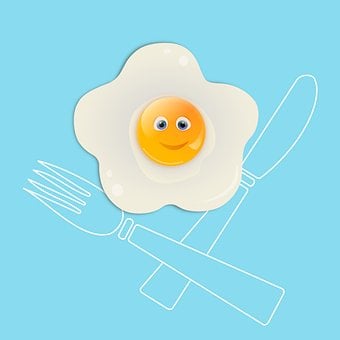 Æg, Smilende, Morgenmad, Æggeblomme