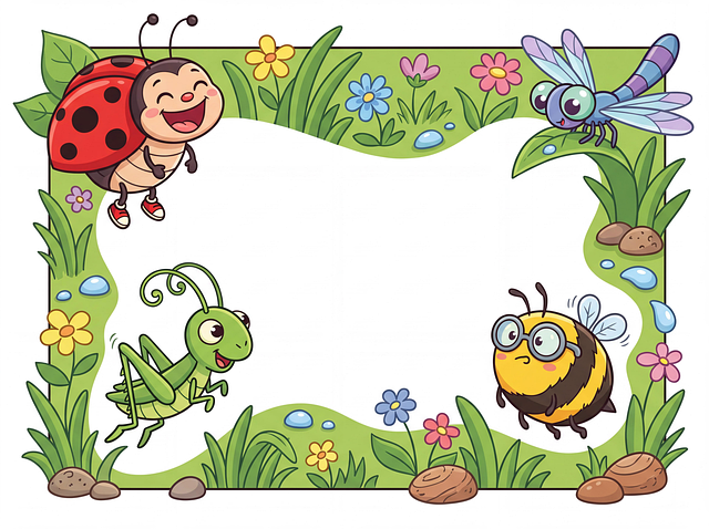 Cartoon-Insekten, Kinderrahmen