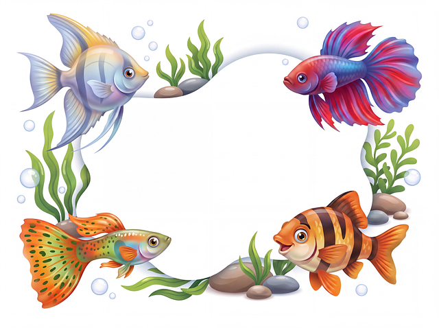 Download free HD stock image of Aquarium Frame Cartoon Fish Free aquarium frame cartoon fish colorful fish illustration