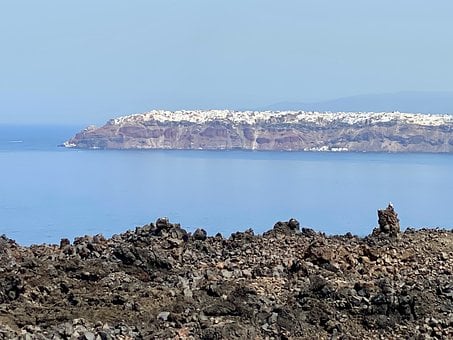 Santorini, Griechenland, Meer, Felsig