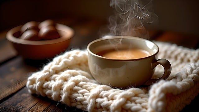 Warm, Herbst, Tasse, Gestrickt, Wolle