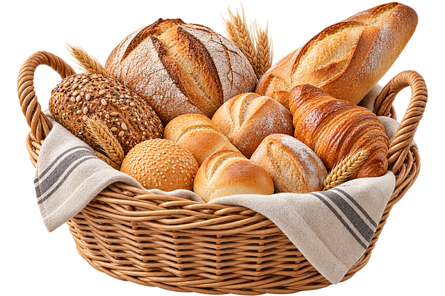 Free basket bread baguette illustration
