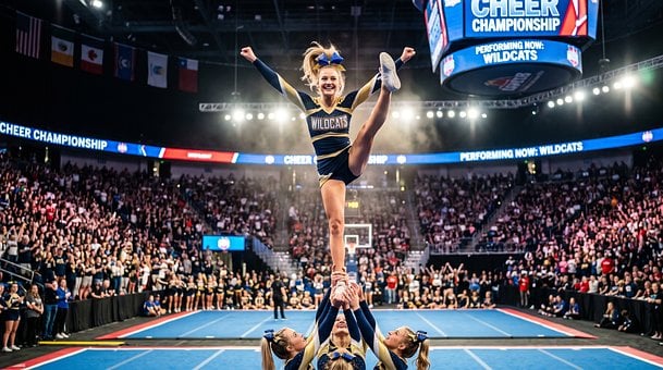 Free Cheerleading Stunt illustration and picture