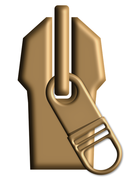 Free zipper metal bronze vector