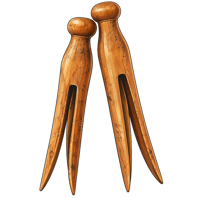 Free wooden clothespins old-fashioned retro illustration