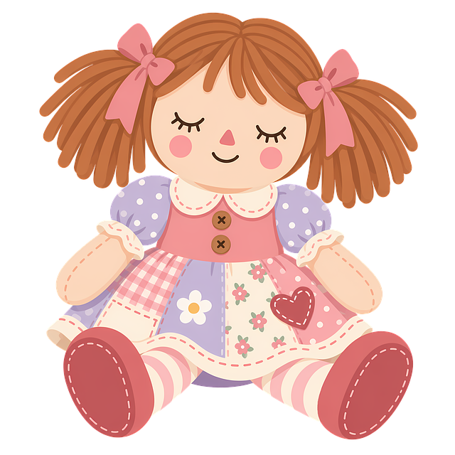 Free rag doll patchwork handmade illustration