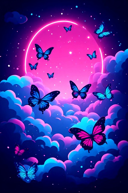 Free Butterfly Neon illustration and picture