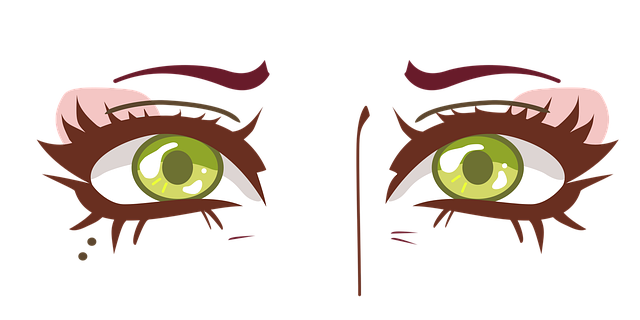 Free eye green eyelashes illustration