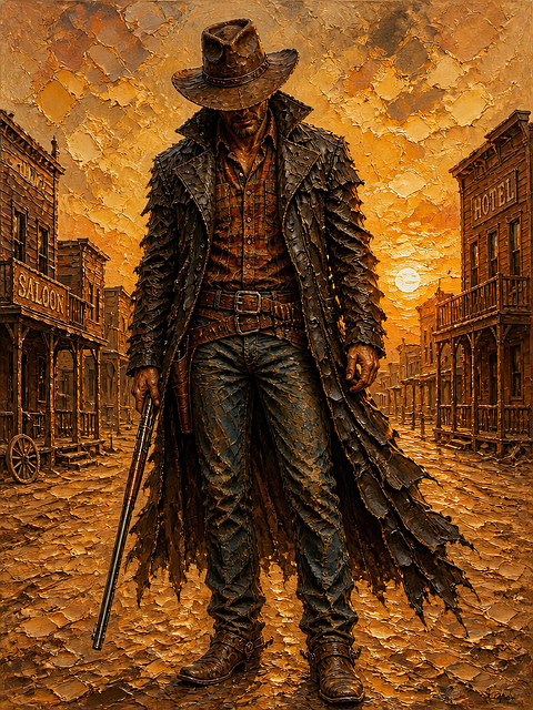 Hombre, Vaquero, Sombrero, Abrigo