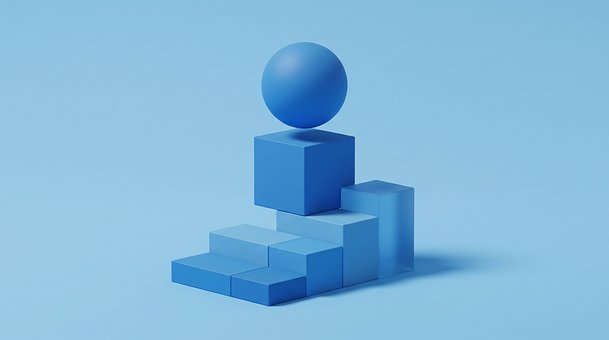 Fundo Abstrato Azul, Passos Geométricos