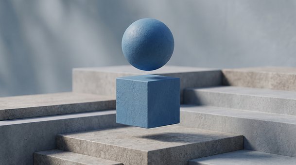 Esfera Azul, Degraus De Concreto