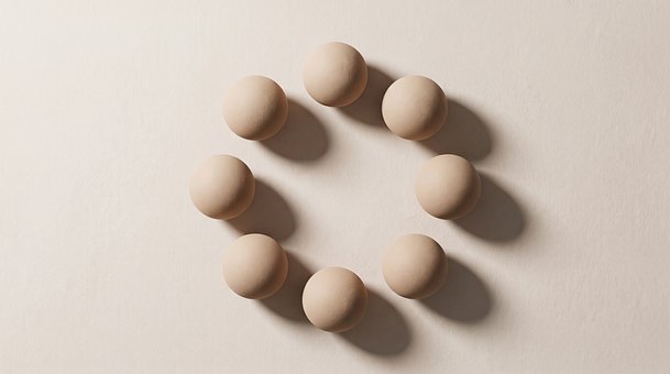 Bege, Padrão De Círculo, 3D Render
