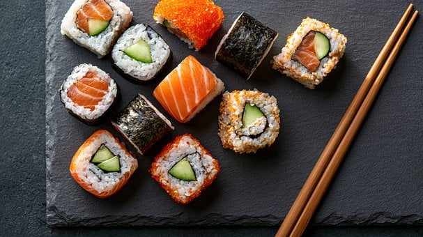Sushi, Laks, Ris, Gastro