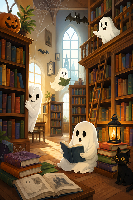 Free Library Ghosts illustration and picture