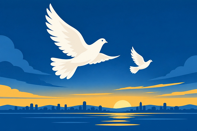 Free white doves flying doves sunset vector