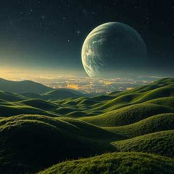 Stadt, Planet, Raum, Universum, Grün