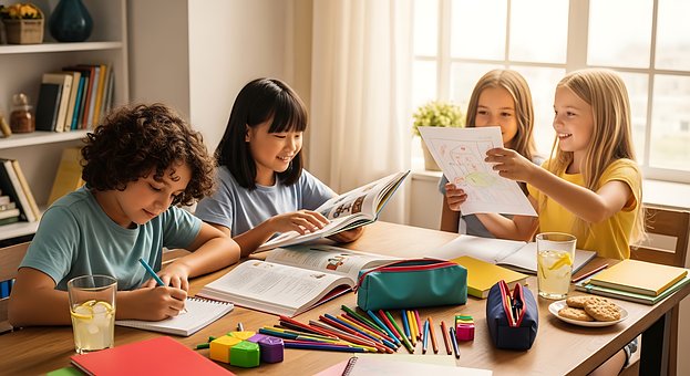 Kinder, Zeichnen, Lernen, Schule
